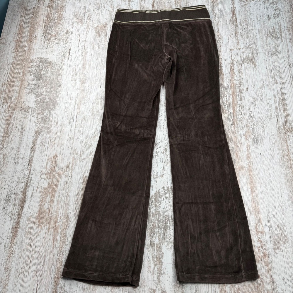 VTG Y2K Self Esteem Brown Velour Tracksuit Set Zip Jacket Flare Pants Medium - Picture 8 of 14